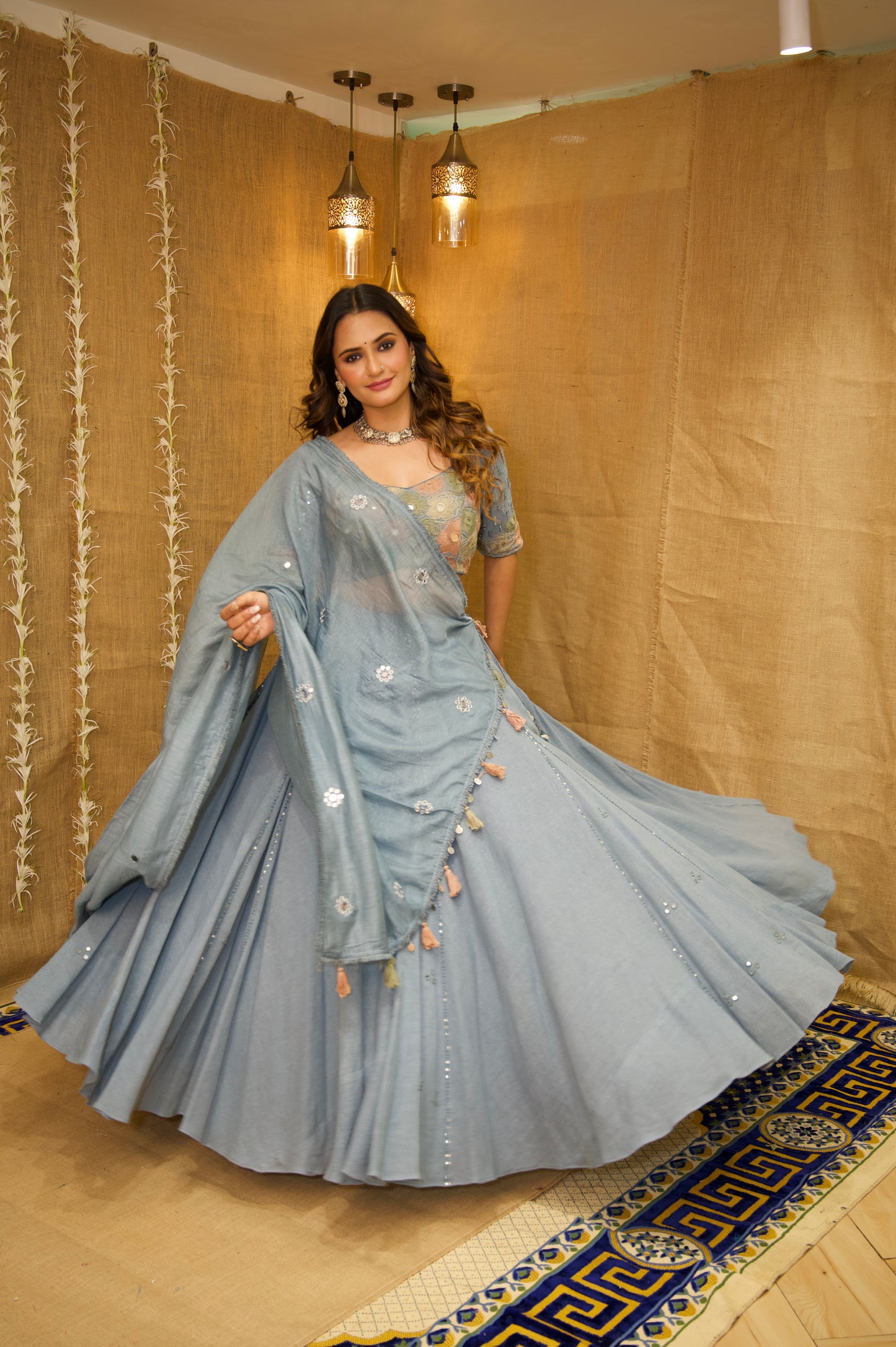 Aasmani Jute Set