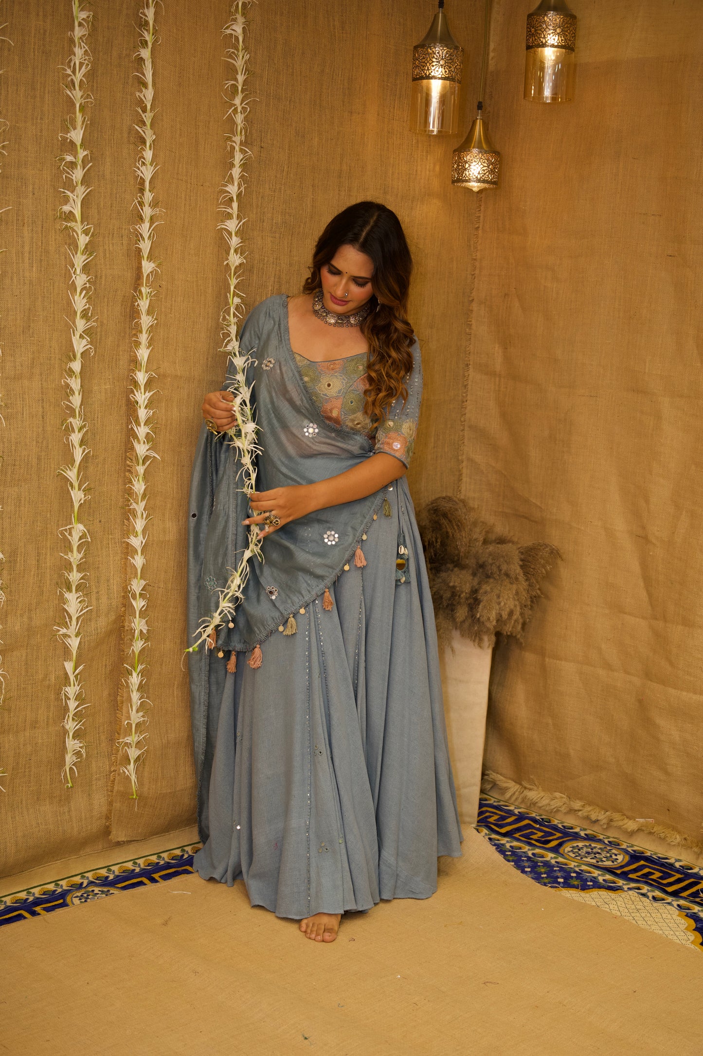 Aasmani Jute Set