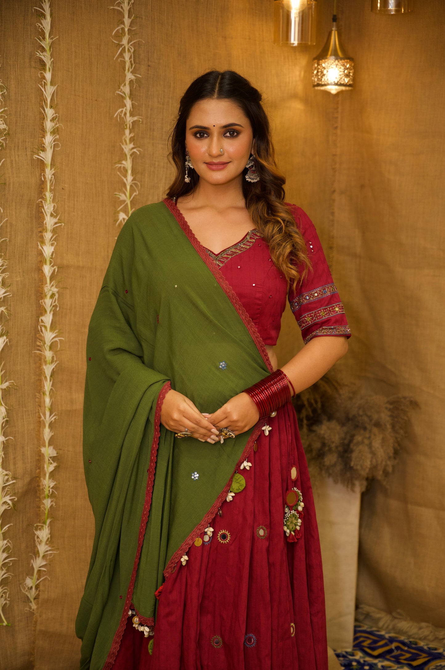 Maroon Saaj Set