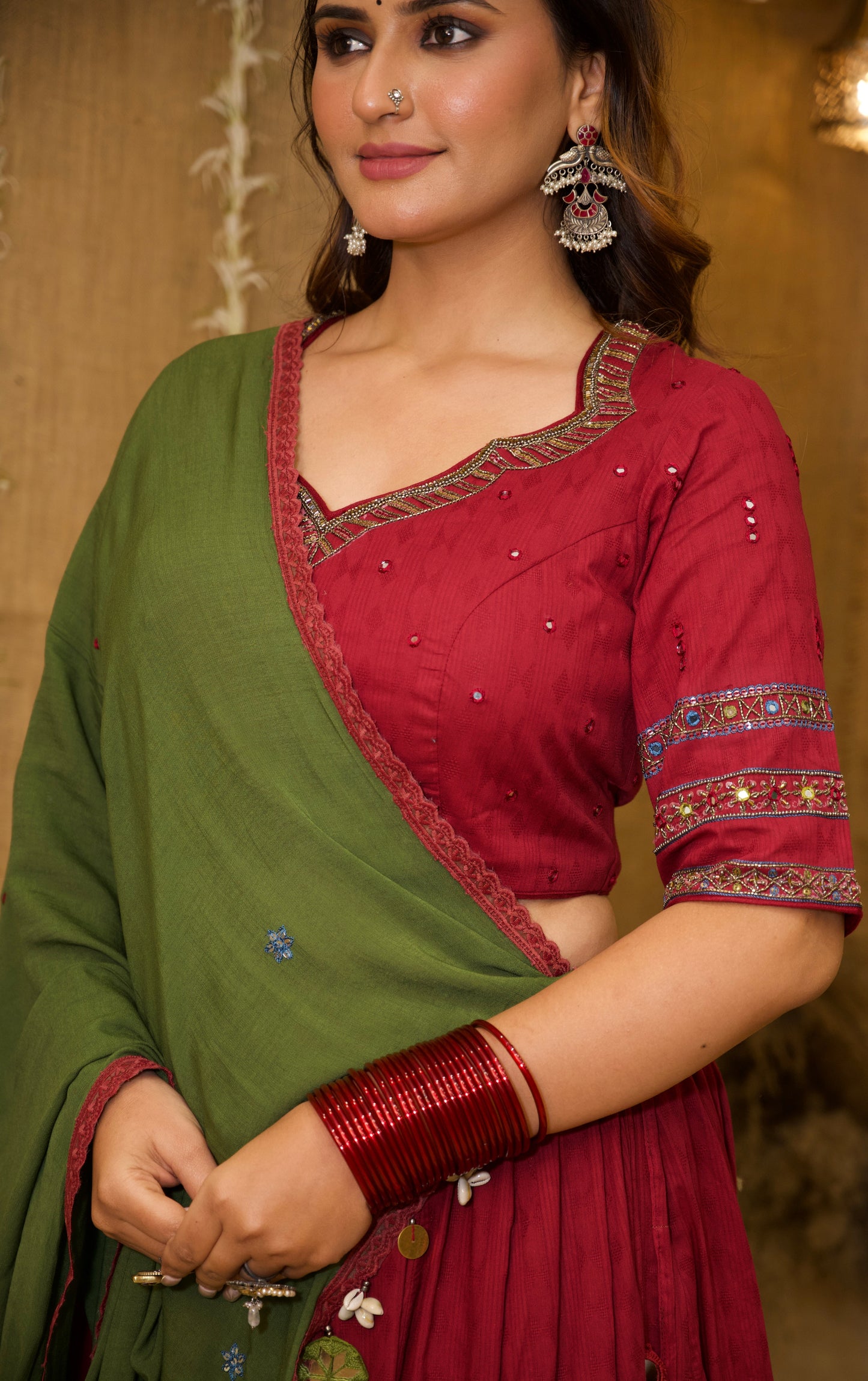 Maroon Saaj Set