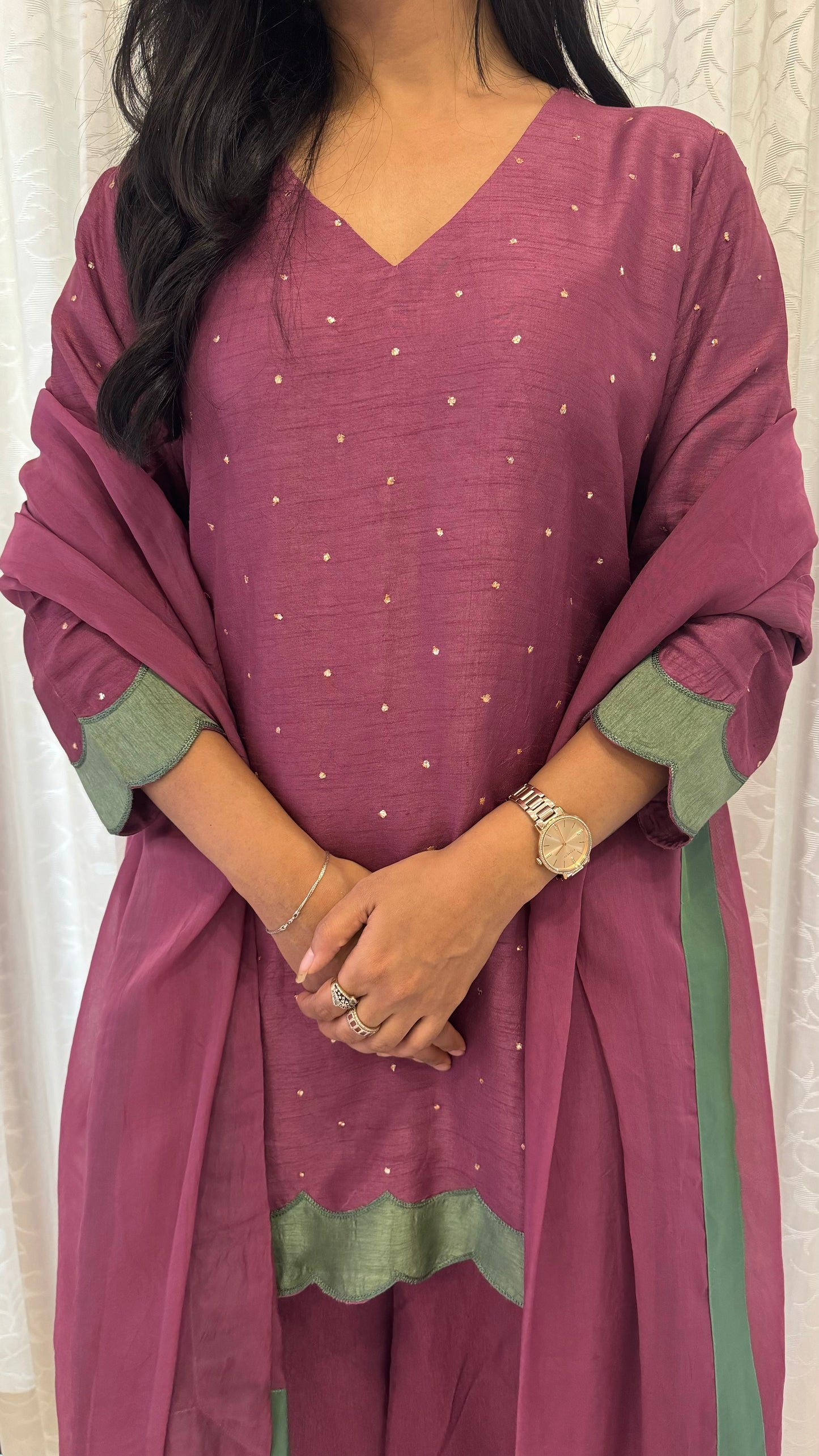 Mauve Mukaish Set