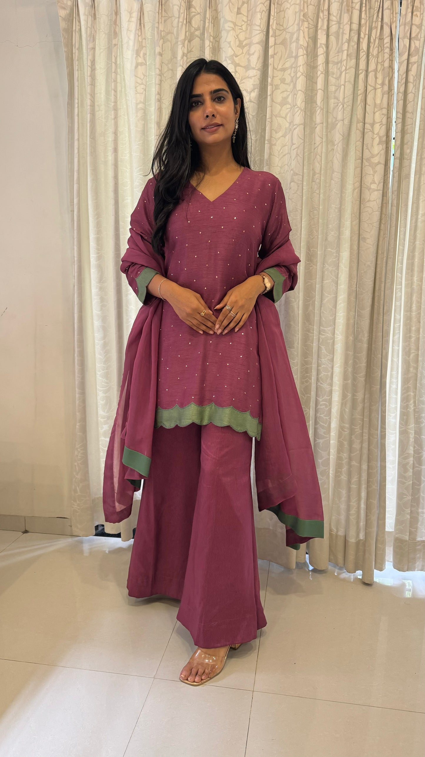 Mauve Mukaish Set