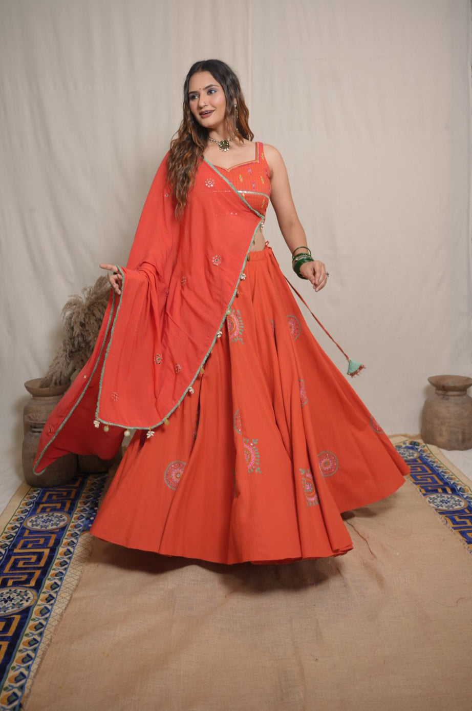 Mehra Orange Lehenga