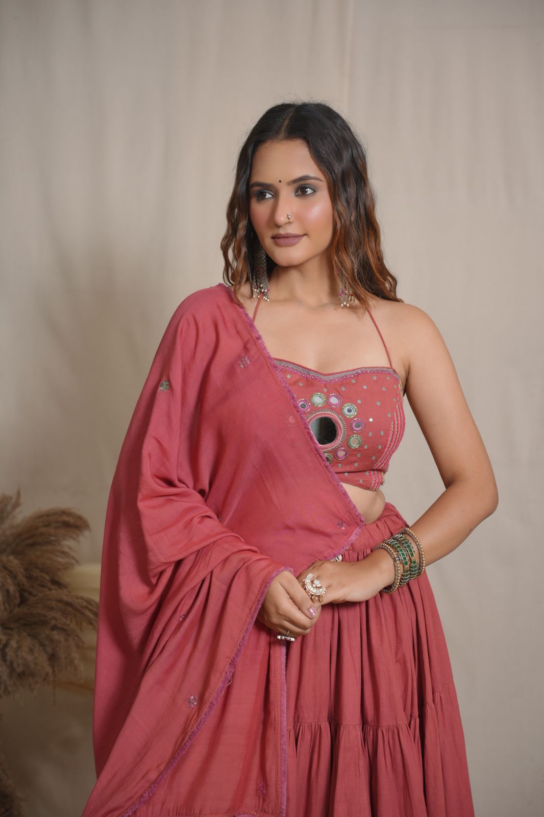 Aarvi Peach Lehenga