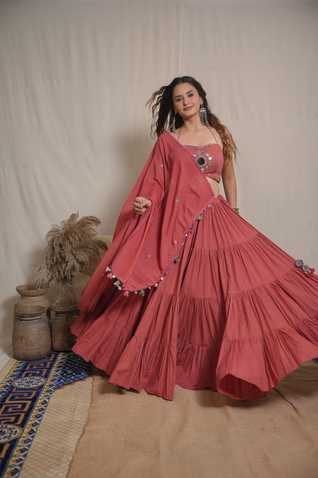 Aarvi Peach Lehenga
