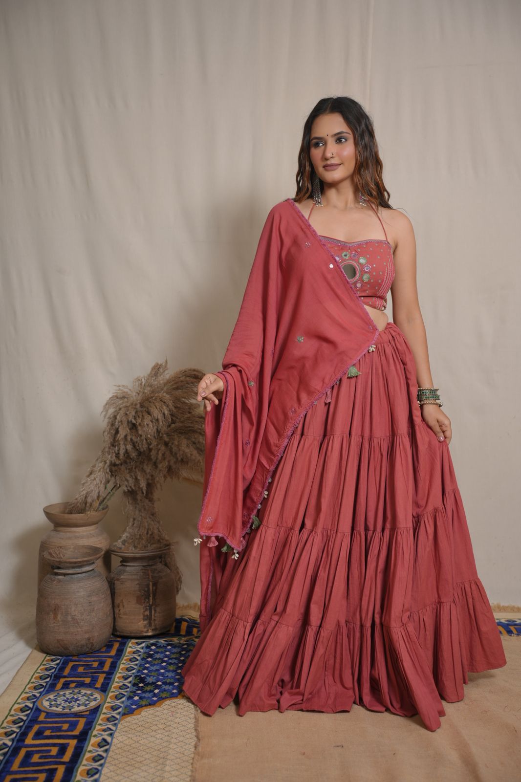 Aarvi Peach Lehenga