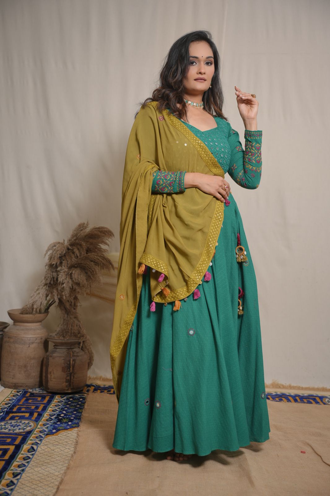 Chaavi Green Lehenga