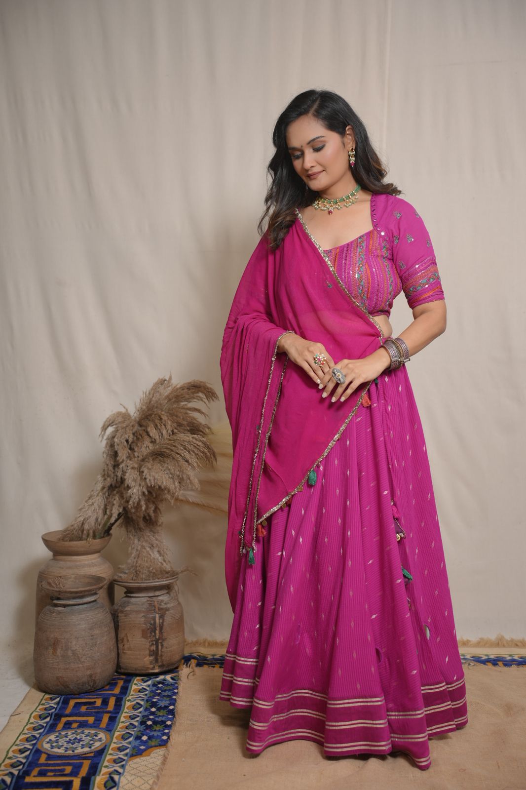 Gulmira Magenta Lehenga
