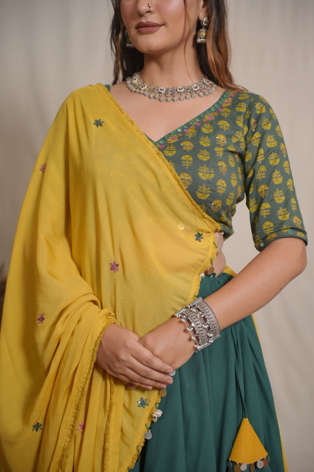 Suhana Bottle Green Lehenga