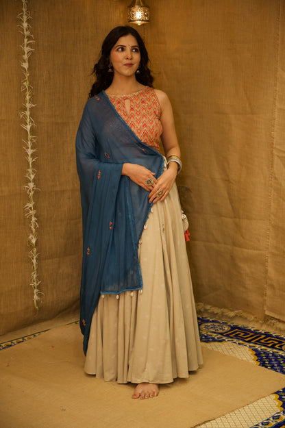 Cream Satrangi Set