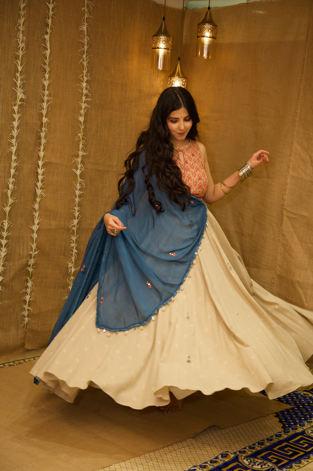 Cream Satrangi Set
