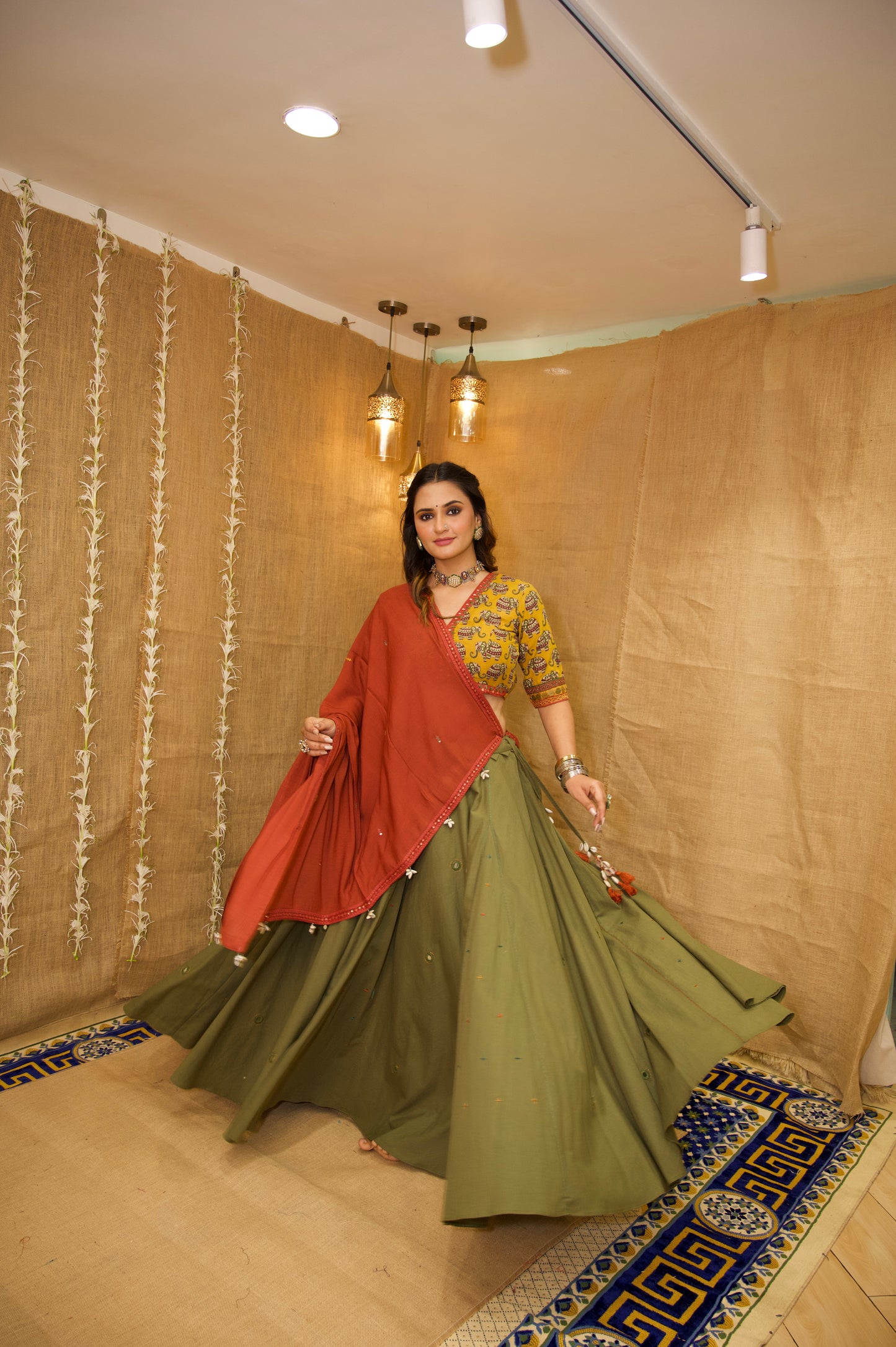 Olive Saanjh Set