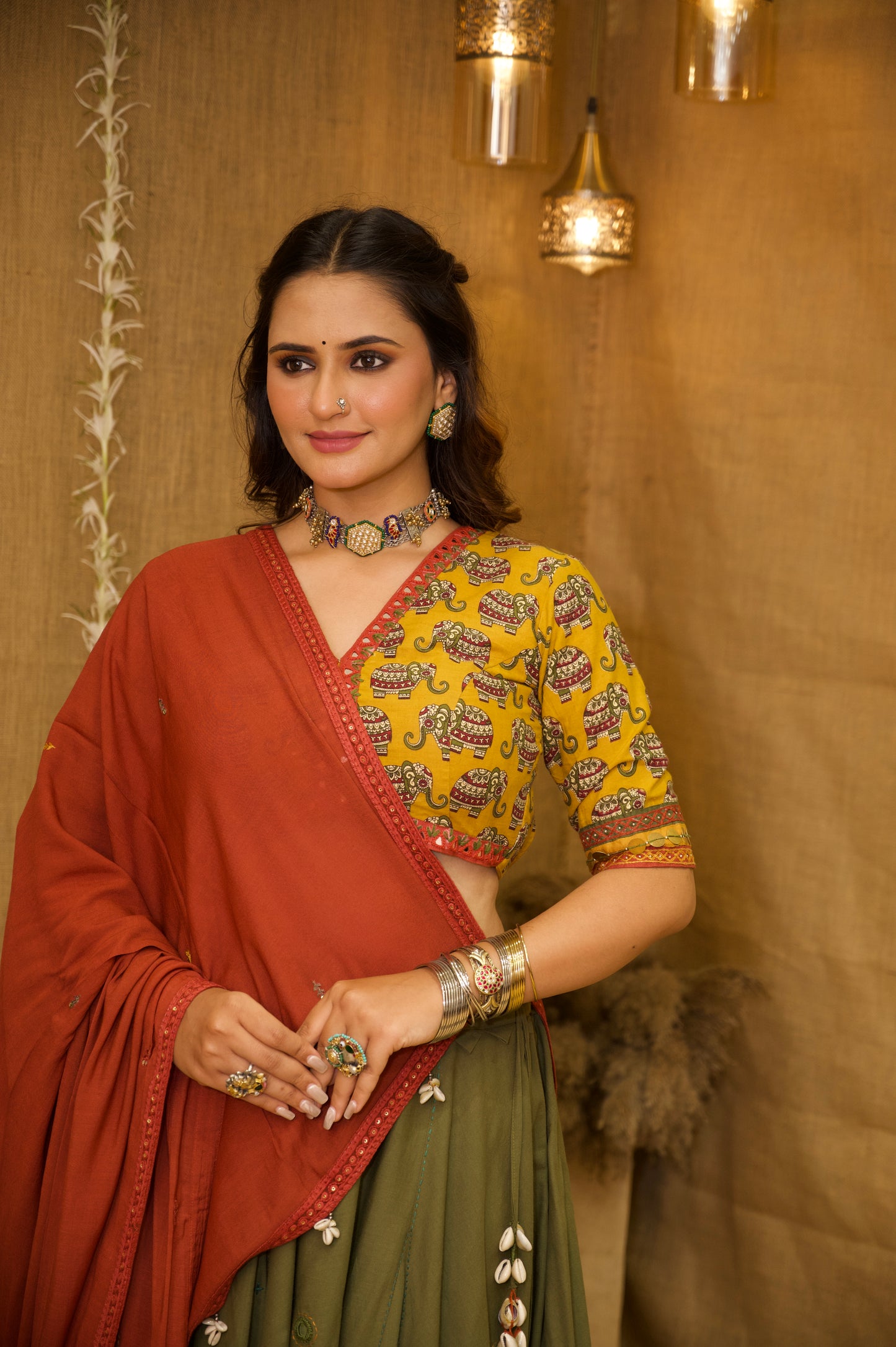 Olive Saanjh Set