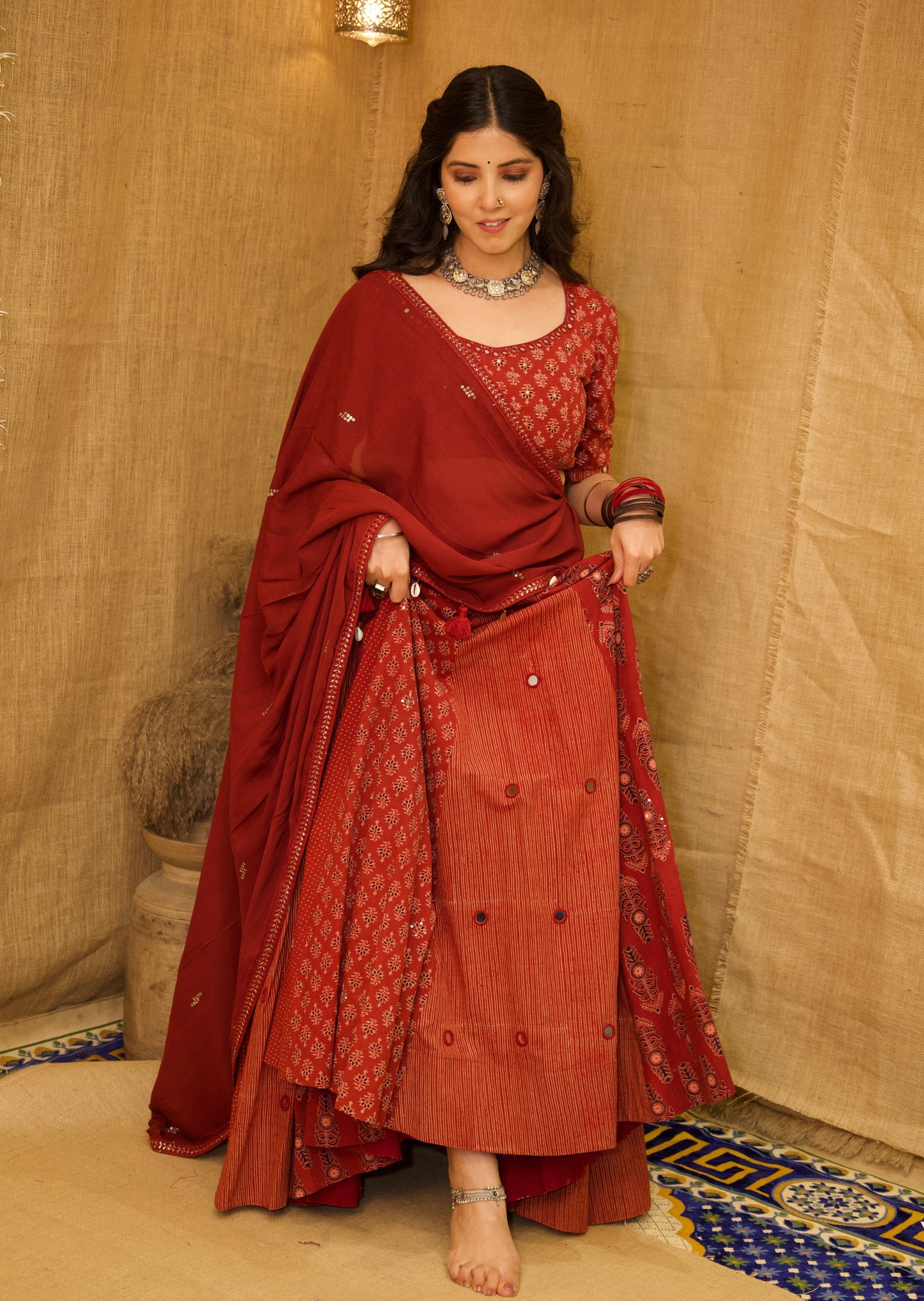 Maroon Meher Rang Set