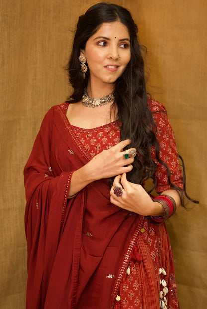 Maroon Meher Rang Set