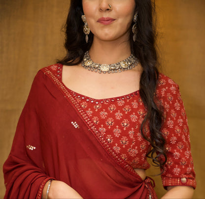 Maroon Meher Rang Set