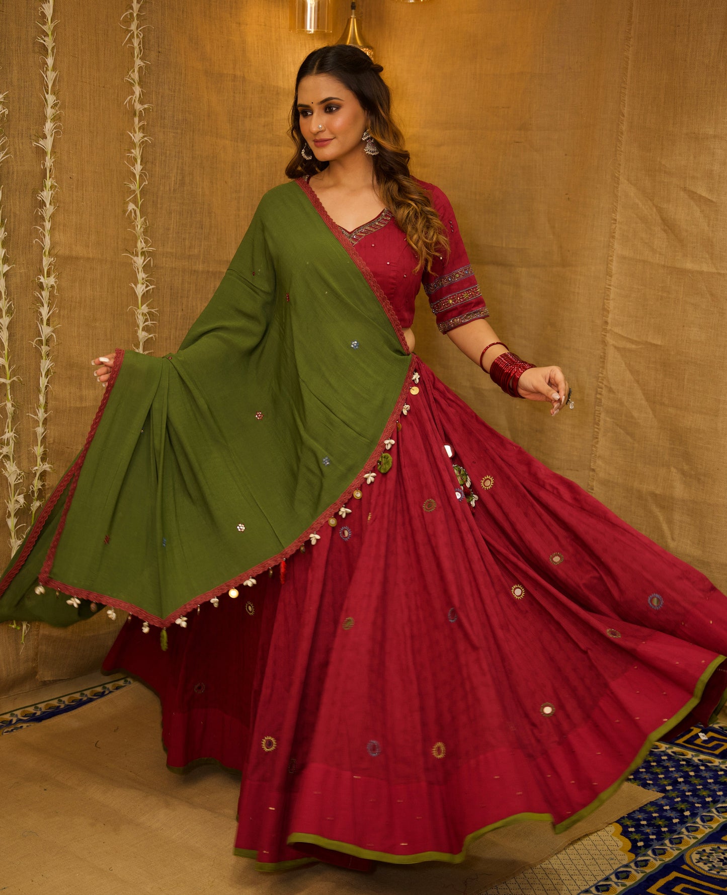 Maroon Saaj Set