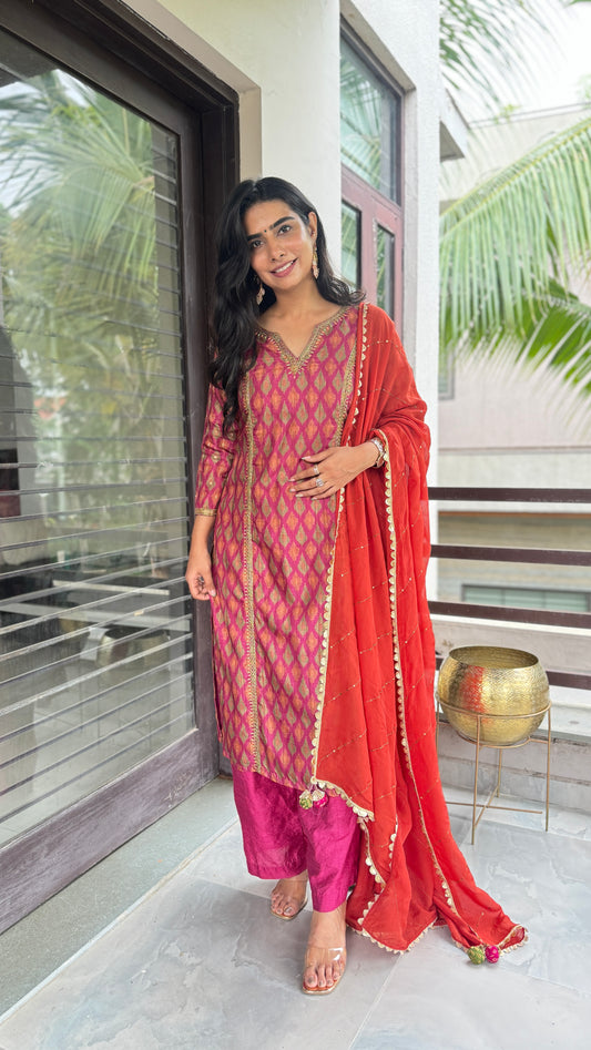 Patola Silk Kurta Set