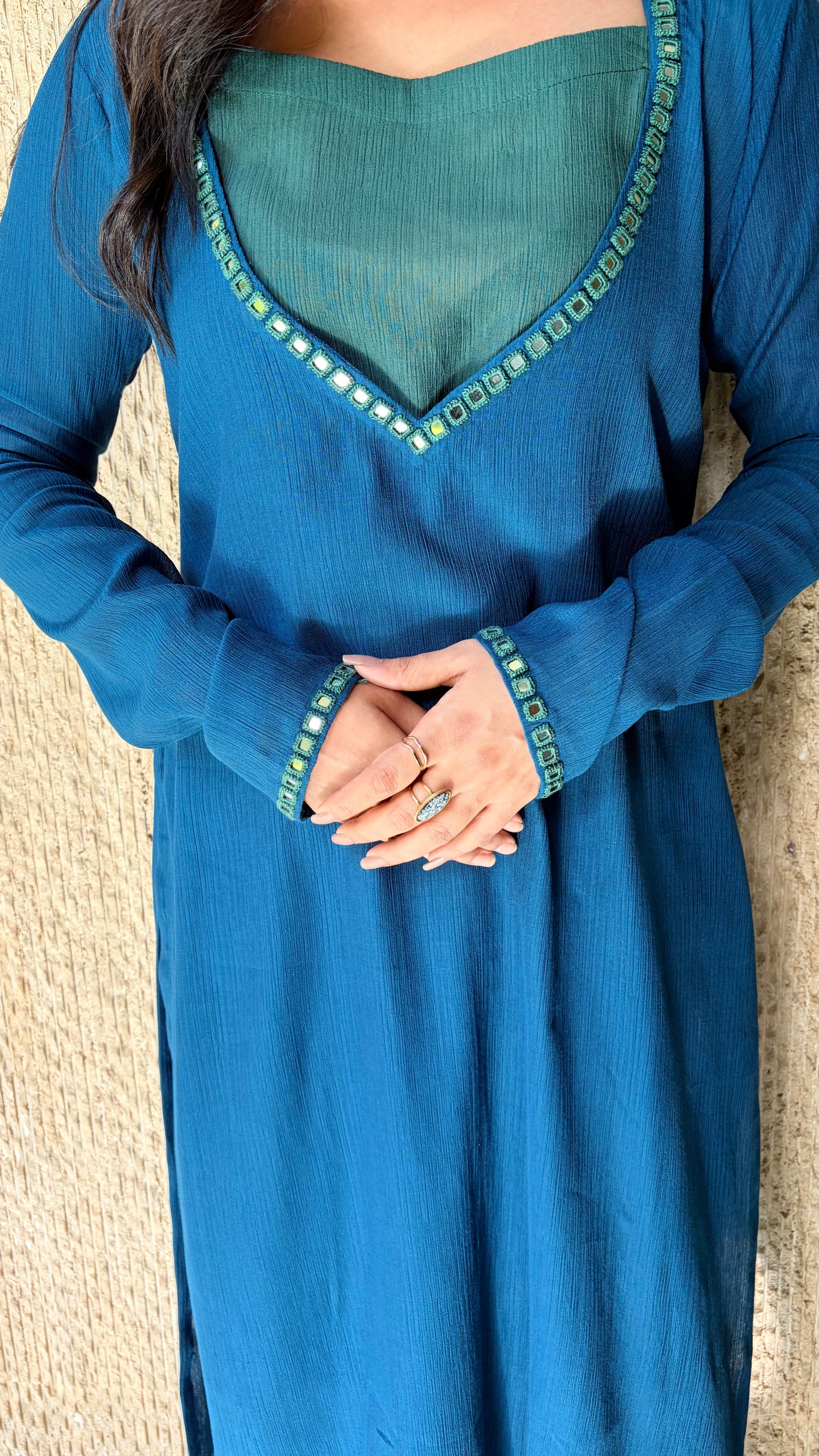 Prussian Blue Kurta Set