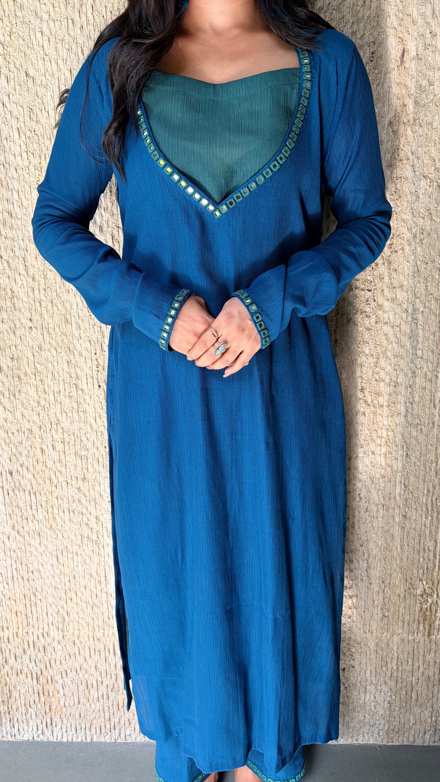 Prussian Blue Kurta Set