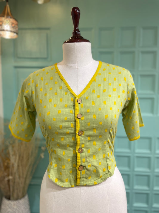 Brush Print Crop Shirt