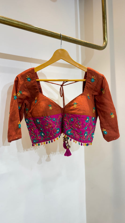 Multicolored Hand Embroidered Blouse