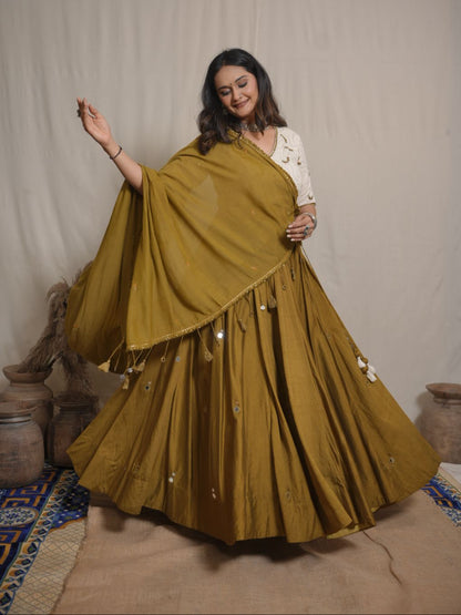 Kavya Copper Gold Lehenga