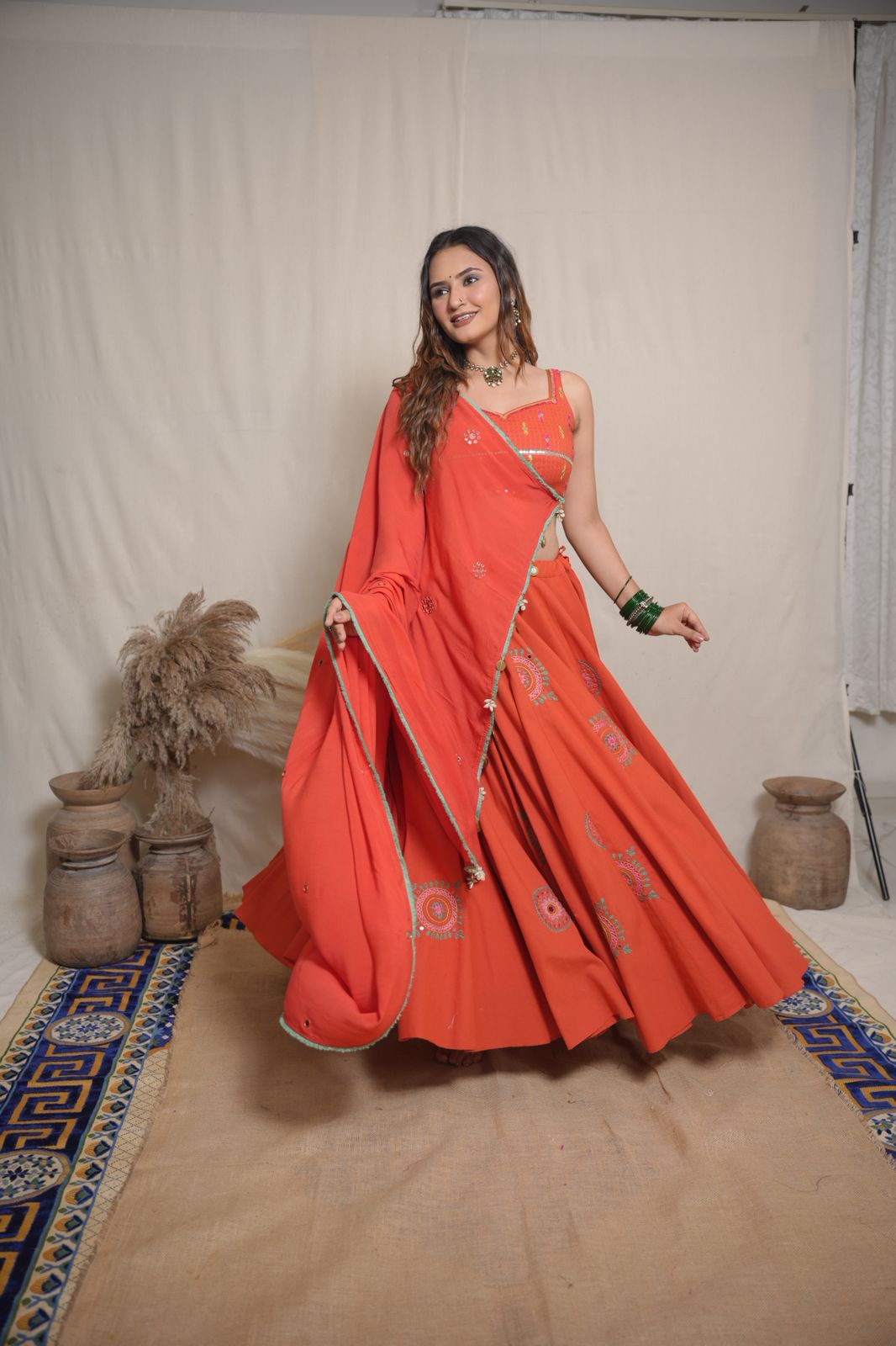Mehra Orange Lehenga