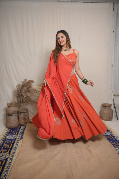 Mehra Orange Lehenga
