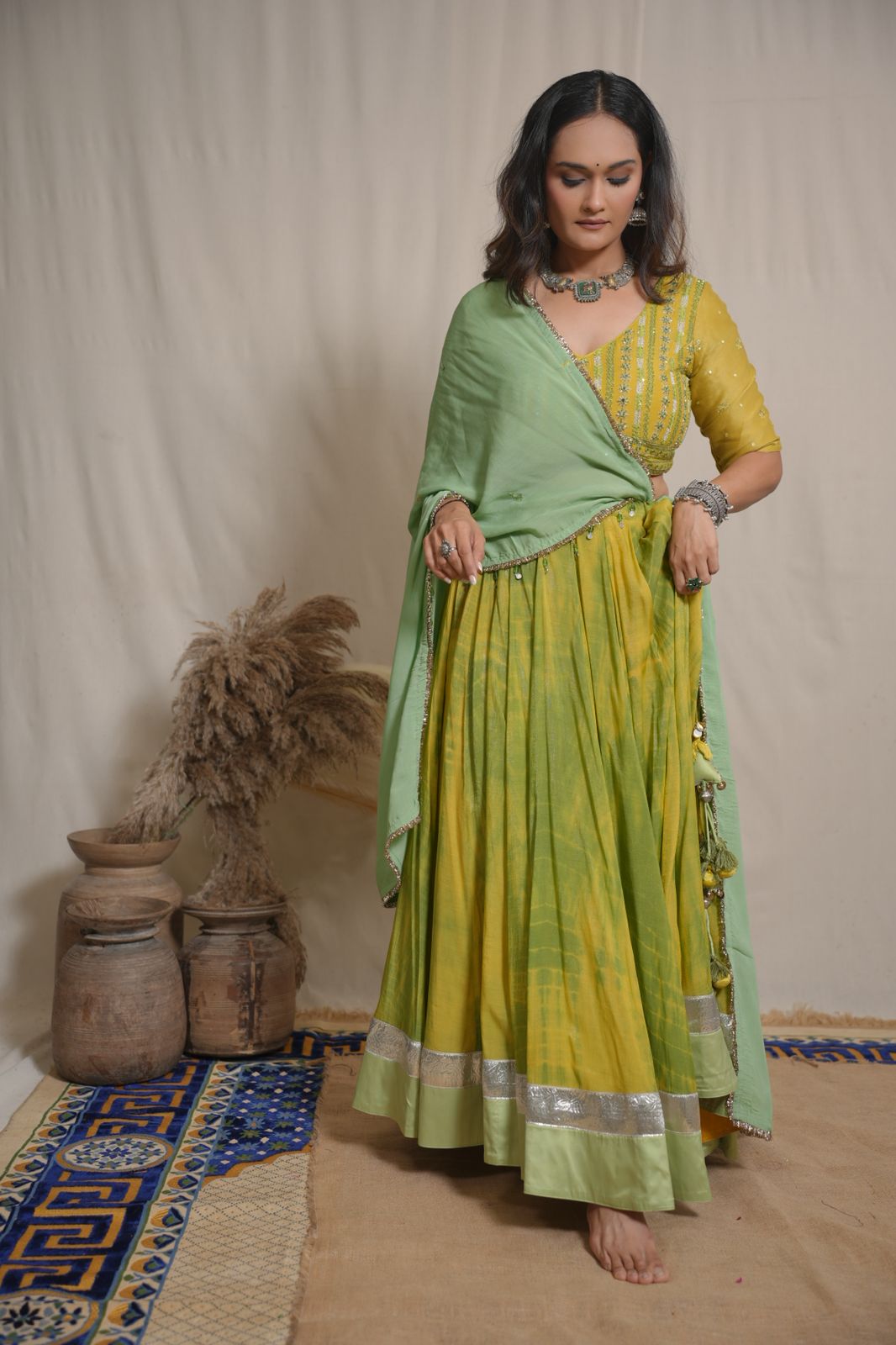 Vanya Shibori Lehenga