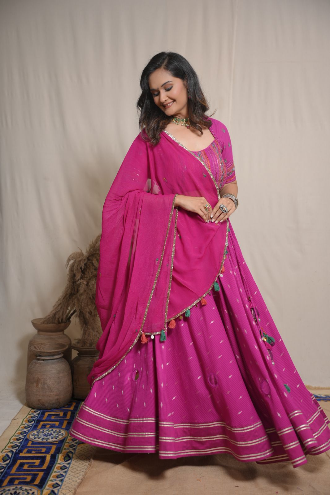 Gulmira Magenta Lehenga